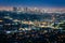 View of the downtown Los Angeles skyline at night