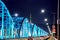 View of downtown traffic at Dongjak Bridge and Seoul tower over Han river in Seoul, Korea.