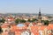 View of Dresden cityscape with palace Zwinger and tower Hausmannsturm