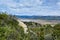 View of the almost dried up Morena Lake, San Diego County, California