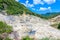 View of Drive-In Volcano Sulphur Springs on the Caribbean island of St. Lucia. La Soufriere Volcano is the only drive-in volcano