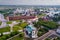 View from drone of Kolomna with Kremlin