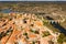 View from drone of Ledesma town, Spain