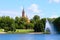 View of the Druskininkai city from the lake.