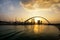 A view of Dubai Canal and Dubai Skyline