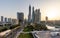 View of the Dubai Media City and Dubai Marina Skyline during Sunset