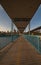 View of the Dudley  B Menzies foot  bridge over the North Saskatchewan  river downtown Edmonton Alberta