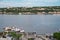 View from dufferint terrace of The Lomer-Gouin ferry in Quebec Canada