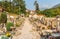 View of Dumenza Cemetery, province of Varese, Italy