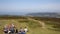 View from Dunkery Hill the highest point on Exmoor to Minehead Somerset England UK