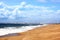 View of Durban City Skyline and Beach Foreground