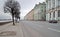 View of Dvortsovaya embankment in frosty november morning