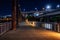 View at East bank Esplanade at night, long exposure photo