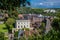 A view east down from the ramparts of the castle keep in Lewes, Sussex