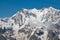 View of the east peak of Monte Rosa with snow during summer season