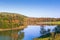 View of East Sidney Lake in autumn.Delaware county.New York.USA