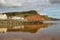 View of the easten end of Sidmouth Esplanade and sandstone cliff. This cliff has regular rockfalls which reduce the lengths of the