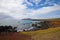 View of the Easter Island landscape with the Poike volcano in the background, Easter Island, Chile