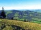 View from the Ebenalp hill in the Alpstein mountain range and in the Appenzellerland region