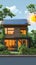 view Eco conscious lifestyle green energy in a modern solar powered home