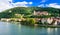 View of edieval Heidelberg town with castle. Landmarks of German