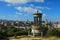 View on Edinburgh skyline with Edinburgh Castle and Scotts Monument from Calton Hill, Scotland