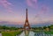 View of Eiffel Tower from Jardins du Trocadero in Paris, France