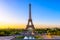 View of Eiffel Tower from Jardins du Trocadero in Paris, France.