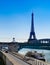 View at Eiffel tower and railway bridge Rouelle crossing Swan Island