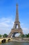 View of the Eiffel Tower and river Seine in Paris