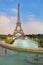 View of the Eiffel Tower from Trocadero gardens, Paris