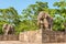 View at the Elephant statues in Konark Sun Temple complex - Odisha, India