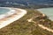 View from an elevated lookout over The Neck, Bruny Island