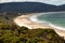 View from an elevated lookout over The Neck, Bruny Island
