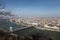 View on Elizabeth brige from hill Gellert in Budapest