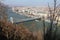 View on Elizabeth brige from hill Gellert in Budapest