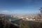 View on Elizabeth brige from hill Gellert in Budapest