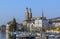 View of embankment of Limmat river, Zurich