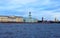 View of the embankment of the Neva River.St. Petersburg.
