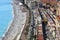 View of embankment and old town of Nice, French Riviera