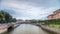 View of the Embankment of the river Moyka and Mikhailovsky Castle timelapse hyperlapse. Saint Petersburg. Russia.