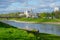 View of embankment of river Zapadnaya Dvina, Vitebsk, Belarus