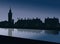 View of the embankment of the Thames Big Ben and the Palace of Westminster Parliament in London