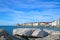 View of the embankment. town of Piran, Slovenia. Out of focus