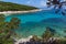 View of Emblisi Fiskardo Beach, Kefalonia, Ionian islands, Greece