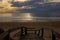 View of empty beach in Quiaios, Portugal