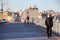 View from the empty Galata Bridge, famous for anglers. Istanbul Metropolitan Municipality banned