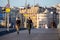 View from the empty Galata Bridge, famous for anglers. Istanbul Metropolitan Municipality banned