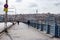 View from the empty Galata Bridge, famous for anglers. Istanbul Metropolitan Municipality banned