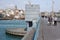 View from the empty Galata Bridge, famous for anglers. Istanbul Metropolitan Municipality banned